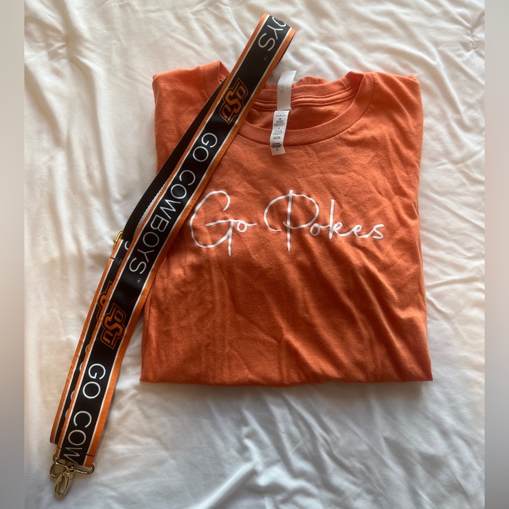 Oklahoma State Bundle- TShirt & Purse Strap